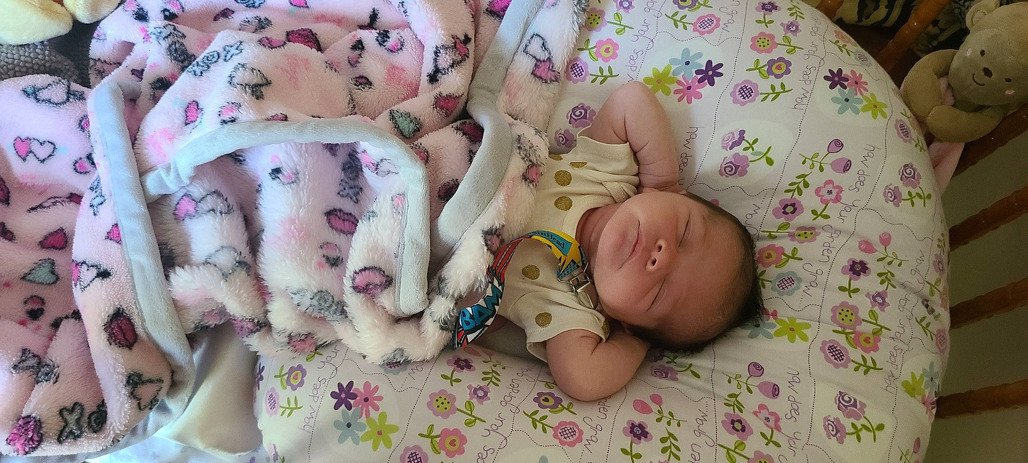 Bradie is registered to the contest to win money with this photo: baby, baby_sleeping, bedtime, birth, blanket, cheek, child, linens, nap, person, pink, sleep, textile, toddler