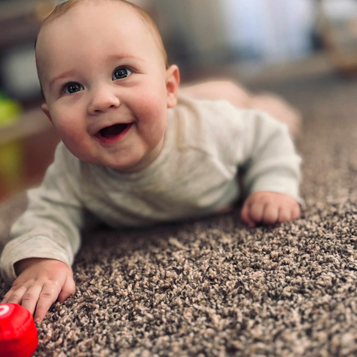 Greyson is registered to the contest to win money with this photo: baby, babylaughing, bodypart, crawling, face, finger, hand, happy, head, laughing, newborn, person, photography, portrait, smile