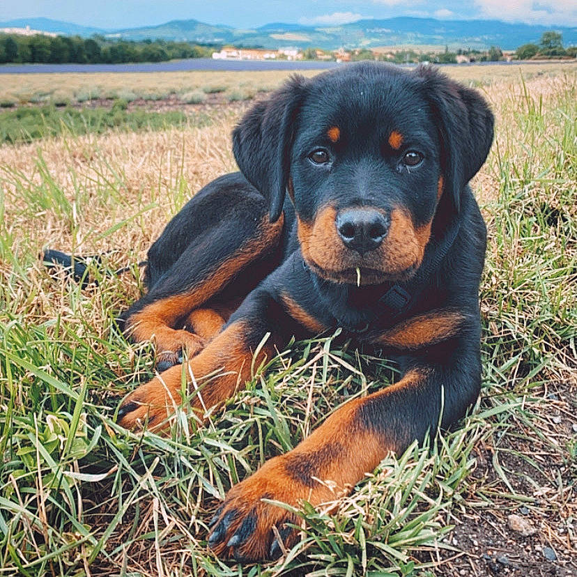 Ova a rejoint le concours — aidez-le/la à gagner de superbes lots ! austrian_black_and_tan_hound, beauceron, canidae, carnivore, companion_dog, dog, dog_breed, hellenikos_ichnilatis, huntaway, hunting_dog, lithuanian_hound, mammal, montenegrin_mountain_hound, polish_hunting_dog, puppy, rottweiler, sporting_group, tyrolean_hound, vertebrate, working_dog