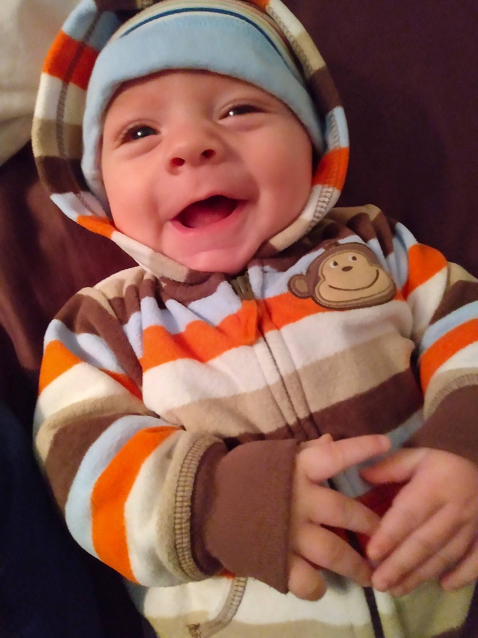 Sampson joined the competition — help win amazing prizes! baby, baby_laughing, baby_products, baby_toddler_clothing, cheek, child, collar, comfort, event, face, finger, fun, happy, hat, headwear, laugh, person, sleeve, smile, thumb