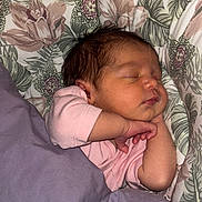 Elena participe au concours pour gagner de l'argent avec cette photo : baby, blanket, child, closeup, cozy, cute, face, floral_cushion, hand, indoors, infant, newborn, peaceful, pink_clothing, portrait, relaxation, resting, sleeping, soft_lighting, toddler