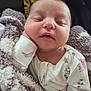 Ellee is registered to the contest to win money with this photo: baby, sleeping, blanket, onesie, infant, cozy, cute, face, peaceful, soft, child, portrait, resting, young, comfort, clothing, warm, snuggly, sleep, newborn