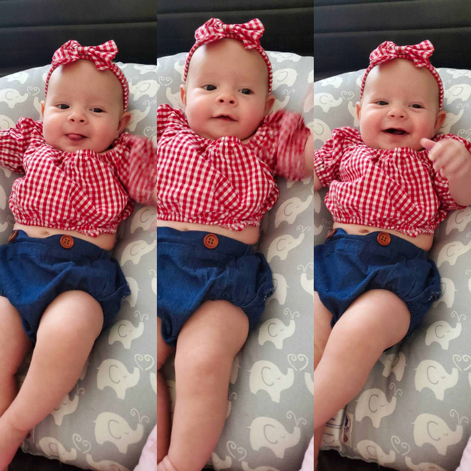 Presleigh joined the competition — help win amazing prizes! baby, baby_products, baby_toddler_clothing, child, design, family, head, headgear, headwear, joy, outerwear, pattern, people, person, pink, plaid, product, sibling, sitting, sleeve