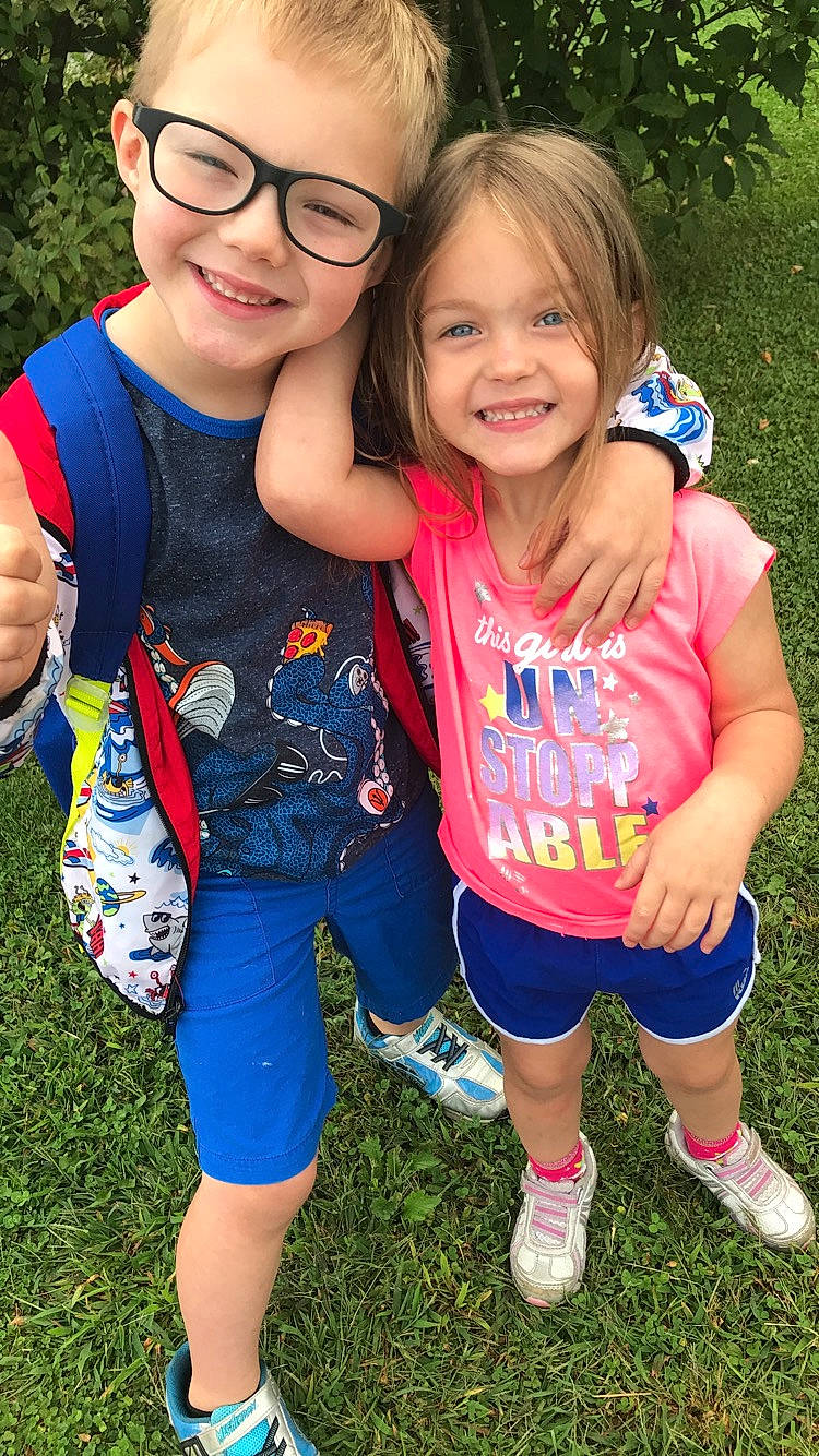 Taelyn is registered to the contest to win money with this photo: child, family, fun, glasses, grass, happy, joy, leisure, people, person, photography, plant, sibling, smile, style, summer, t_shirt, toddler, vacation, youth