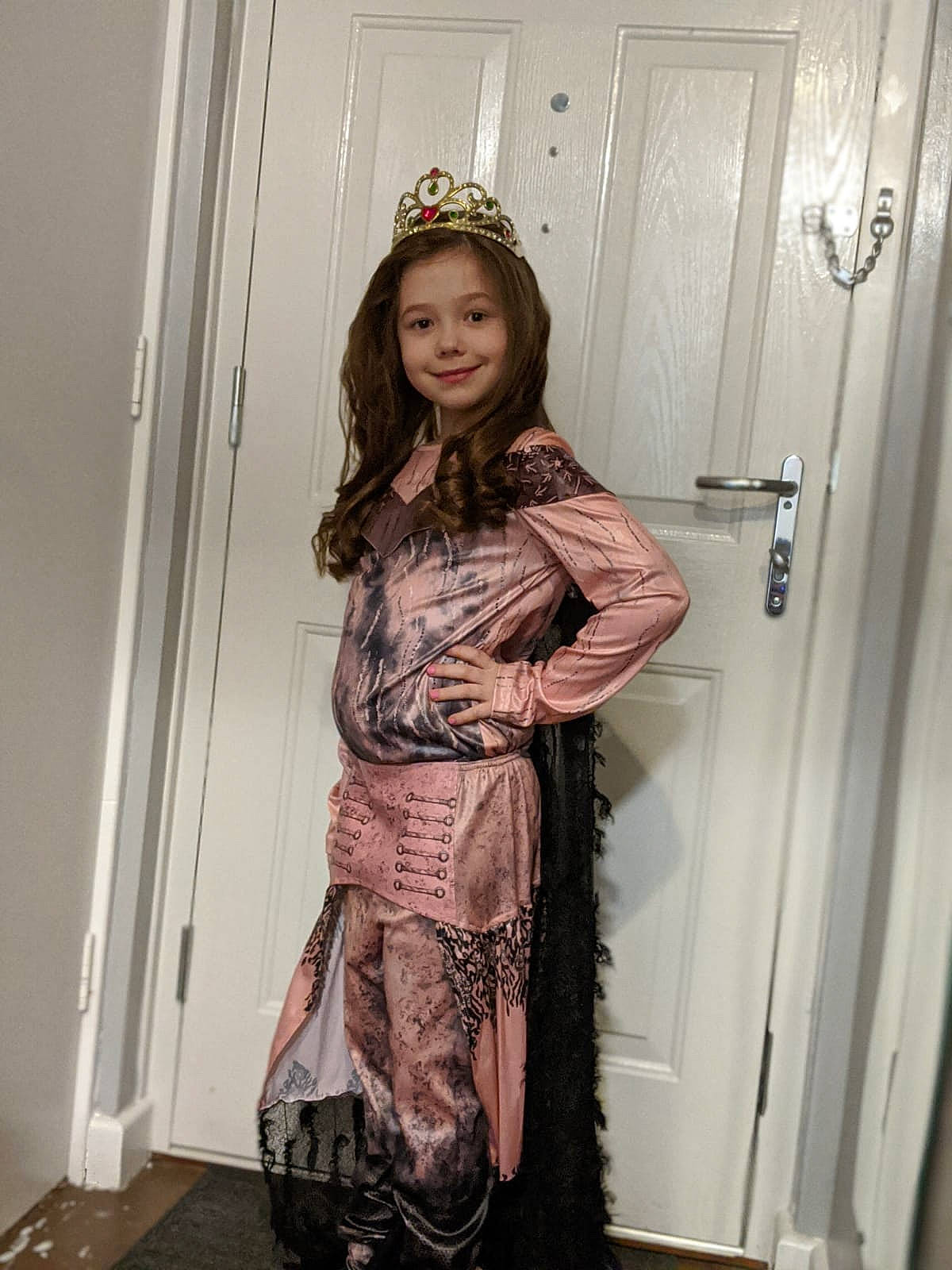 Lilly joined the competition — help win amazing prizes! bag, costume, door, event, fashion_accessory, fashion_design, flooring, formal_wear, fur, headpiece, joy, kimono, long_hair, luggage_and_bags, magenta, pattern, person, sleeve, smile, street_fashion