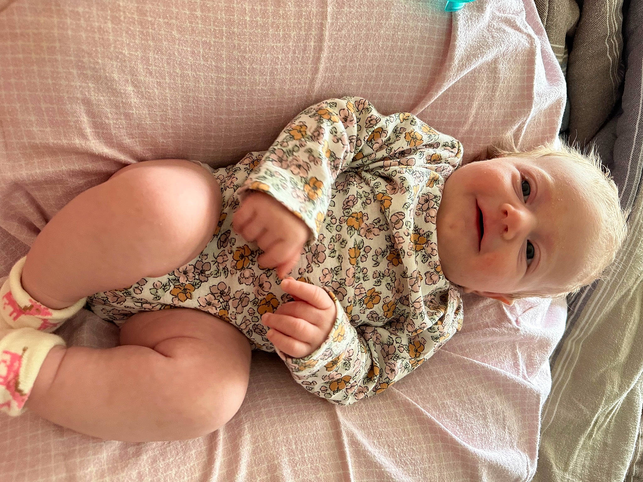 Amber is registered to the contest to win money with this photo: baby, baby_toddler_clothing, child, comfort, elbow, finger, gesture, happy, interaction, jewellery, joint, nail, pattern, person, skin, sleeve, textile, thumb, toddler, vertebrate