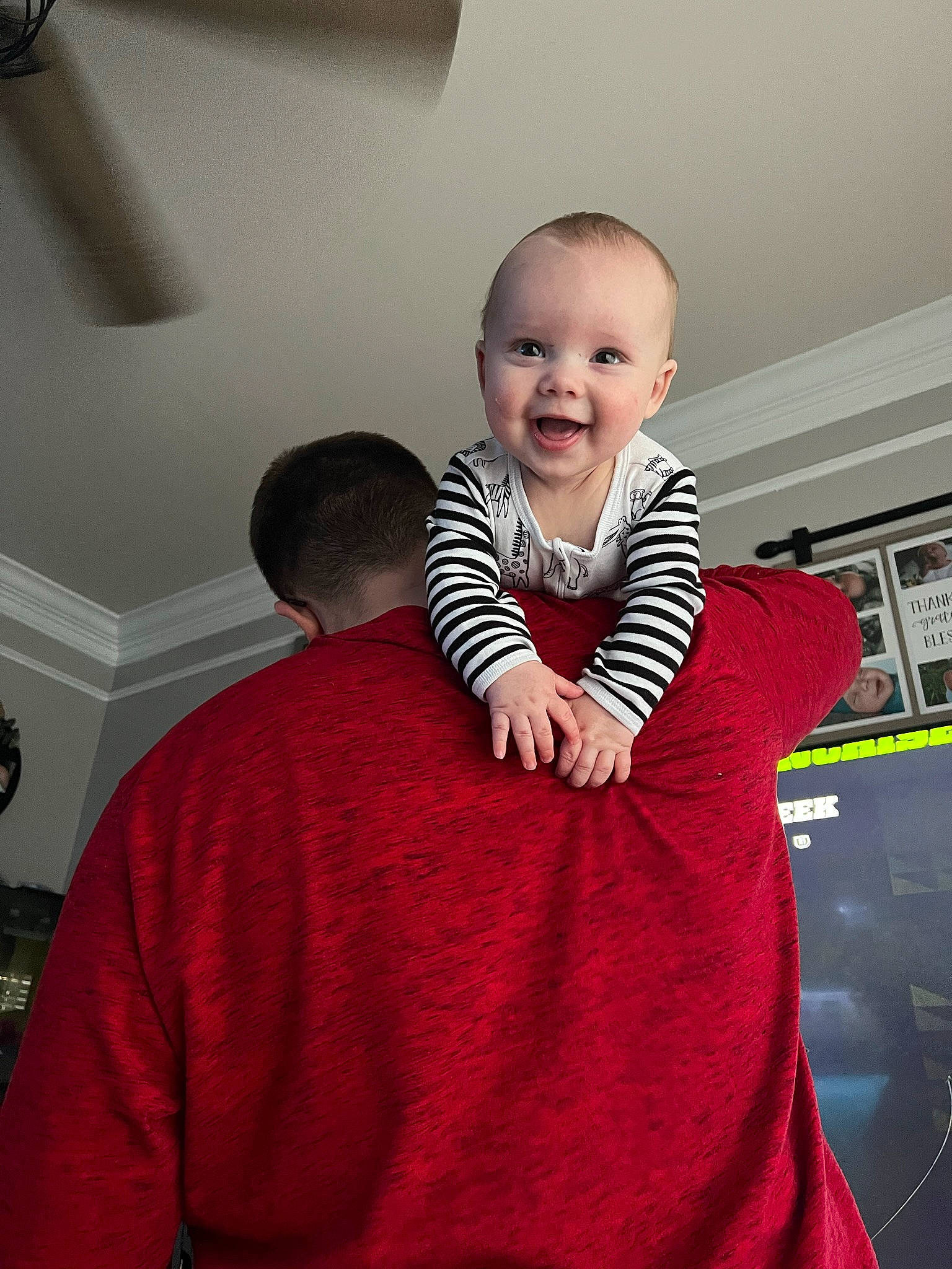 Luka joined the competition — help win amazing prizes! baby, baby_toddler_clothing, child, comfort, couch, dress, elbow, flash_photography, fun, happy, human_body, leg, magenta, person, shoulder, sleeve, smile, sportswear, standing, toddler