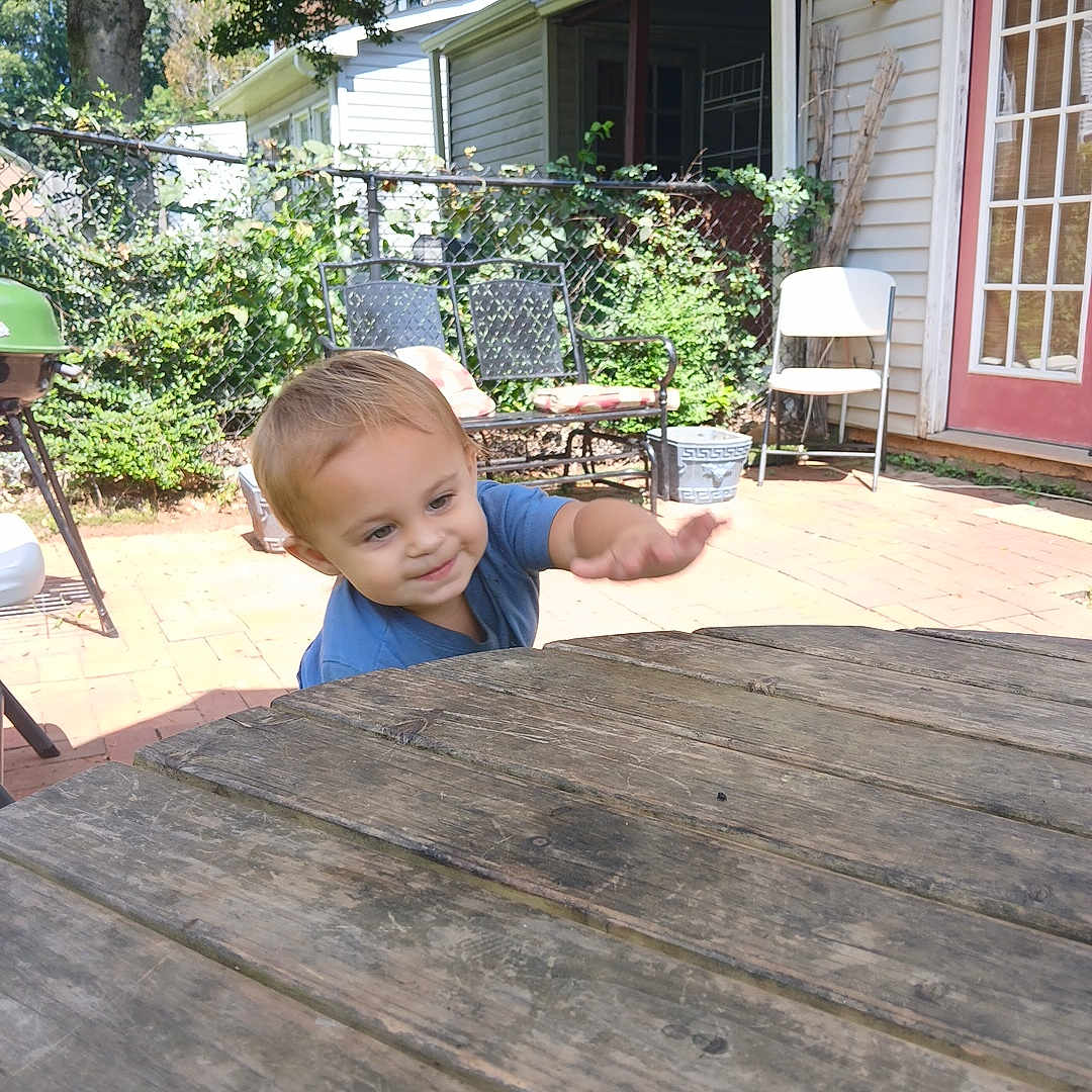 Billie is registered to the contest to win money with this photo: architecture, backyard, building, face, head, house, housing, jar, nature, outdoors, person, photography, plant, planter, porch, pottedplant, pottery, vase, wood, yard