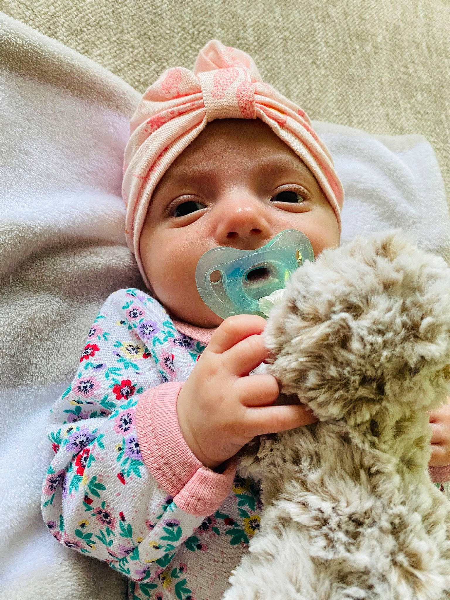 Giavanna joined the competition — help win amazing prizes! baby, baby_sleeping, baby_toddler_clothing, child, comfort, companion_dog, fun, fur, gesture, happy, head, headwear, linens, lip, nose, outerwear, pattern, person, photograph, skin