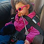 accessory, baby, car_interior, car_seat, casual, child, clothing, curly_hair, hand, jacket, pacifier, resting, seat, seatbelt, sleeping, sunglasses, toddler, toy, transportation, window