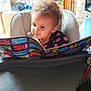 Lilly a rejoint le concours — aidez-le/la à gagner de superbes lots ! baby, casual, child, colorful, curly_hair, furniture, hairbrush, high_chair, household, indoor, kitchen, magazine, person, reading, room, seat, table, toddler, toy, tray