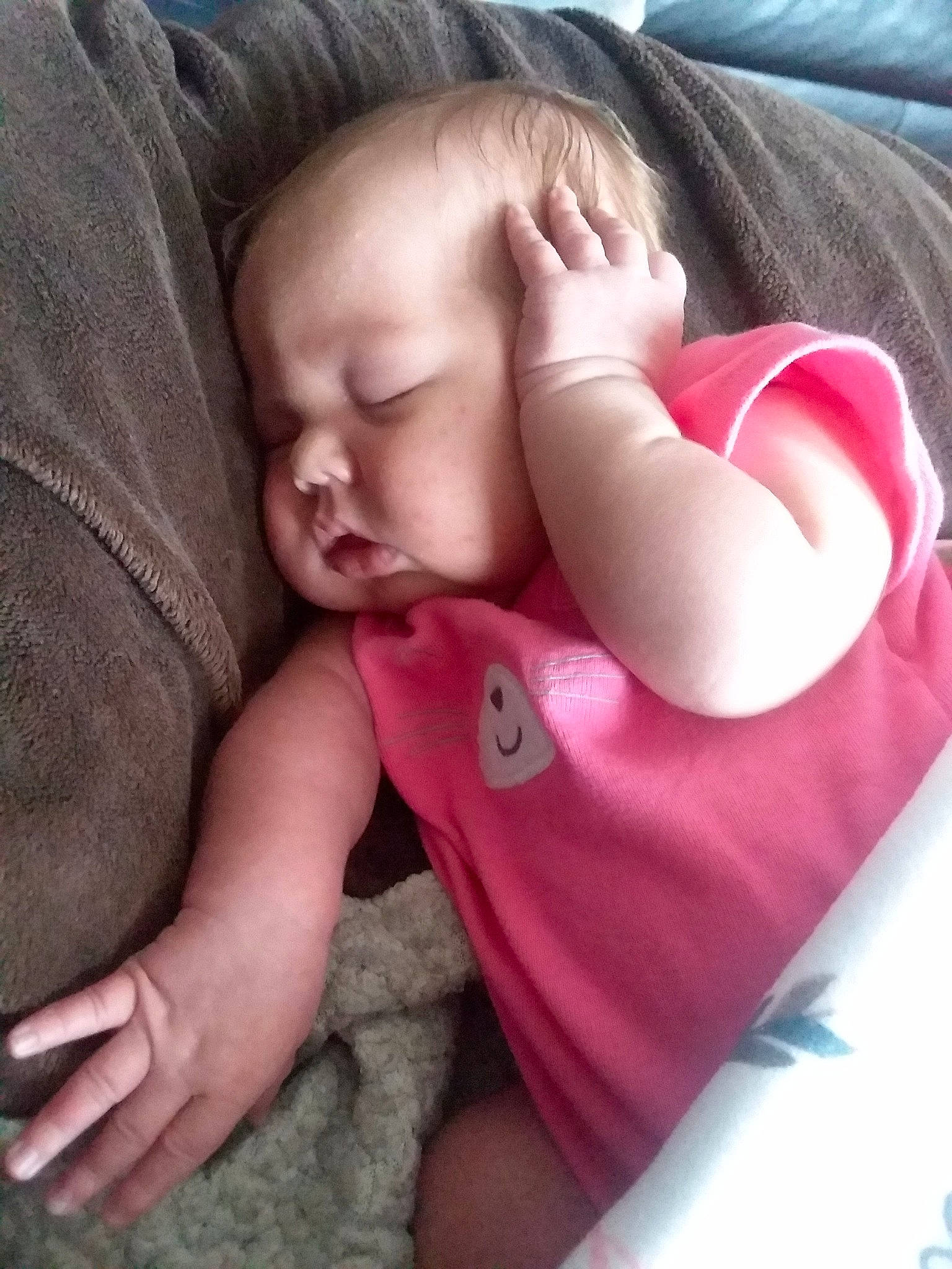 Danika is registered to the contest to win money with this photo: arm, bedtime, cheek, child, ear, finger, girl, hand, infant, leg, lip, mouth, nap, nose, person, product, skin, sleep, thumb, toddler