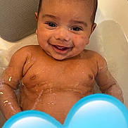 Kylo joined the competition — help win amazing prizes! baby, bath, water, smile, happy, child, skin, face, head, expression, joy, infant, tub, wet, playful, cute, childhood, portrait, closeup, emotion