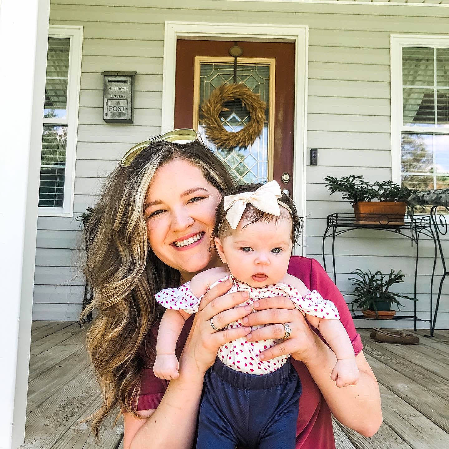 Scarlett joined the competition — help win amazing prizes! baby, child, door, dress, event, flowerpot, fun, grass, happy, house, houseplant, joy, leisure, person, photograph, plant, property, sitting, smile, toddler