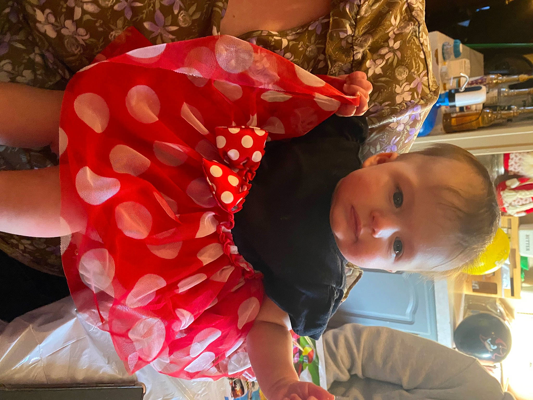 Maria is registered to the contest to win money with this photo: baby, baby_products, baby_toddler_clothing, beauty, carmine, child, event, fun, happy, human_leg, leisure, pattern, person, play, sitting, t_shirt, toddler