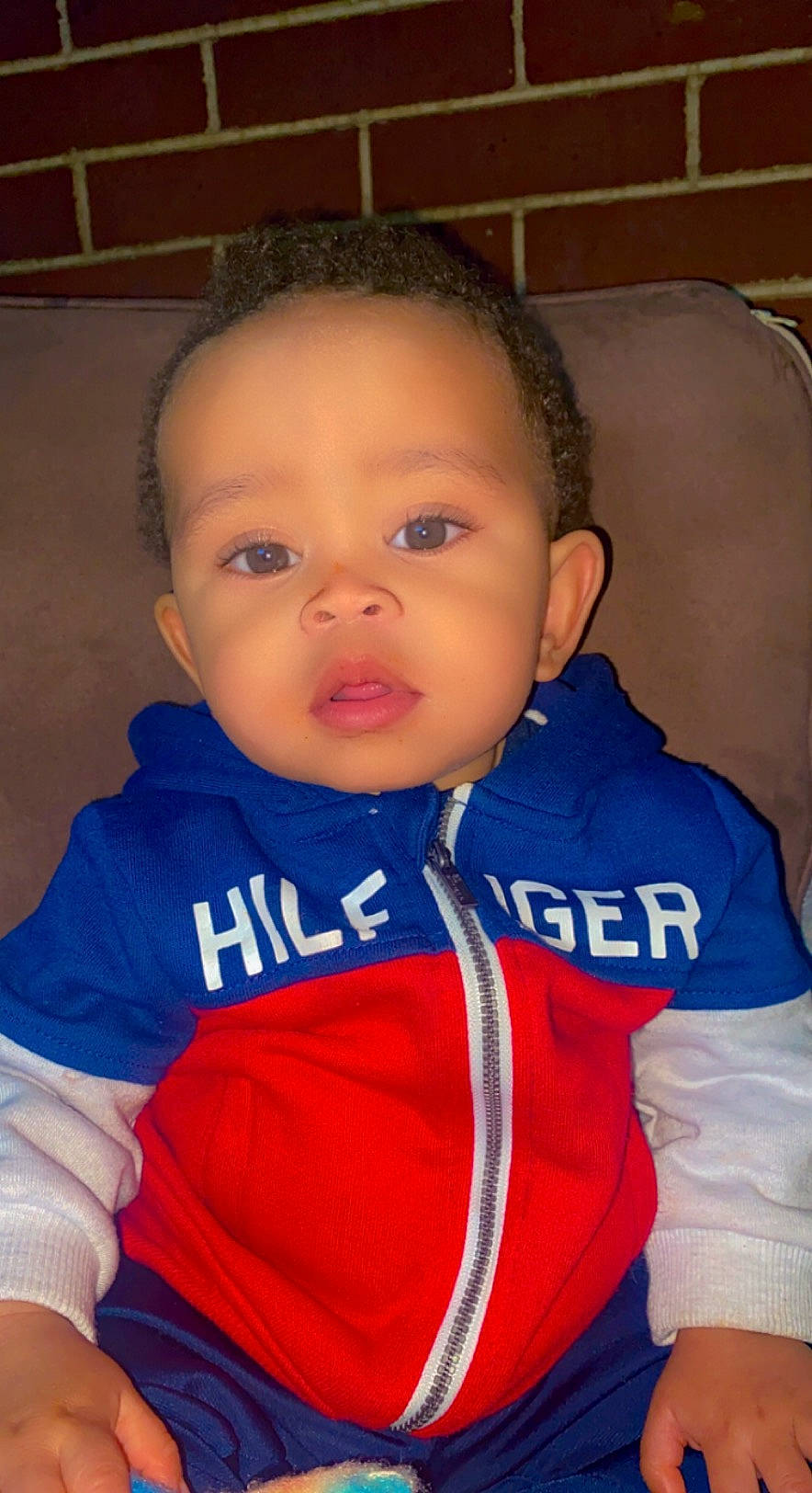 King joined the competition — help win amazing prizes! baby_toddler_clothing, cheek, cool, eye, eyebrow, finger, fun, gesture, happy, head, jersey, mouth, neck, nose, person, shoulder, skin, sleeve, t_shirt, thumb