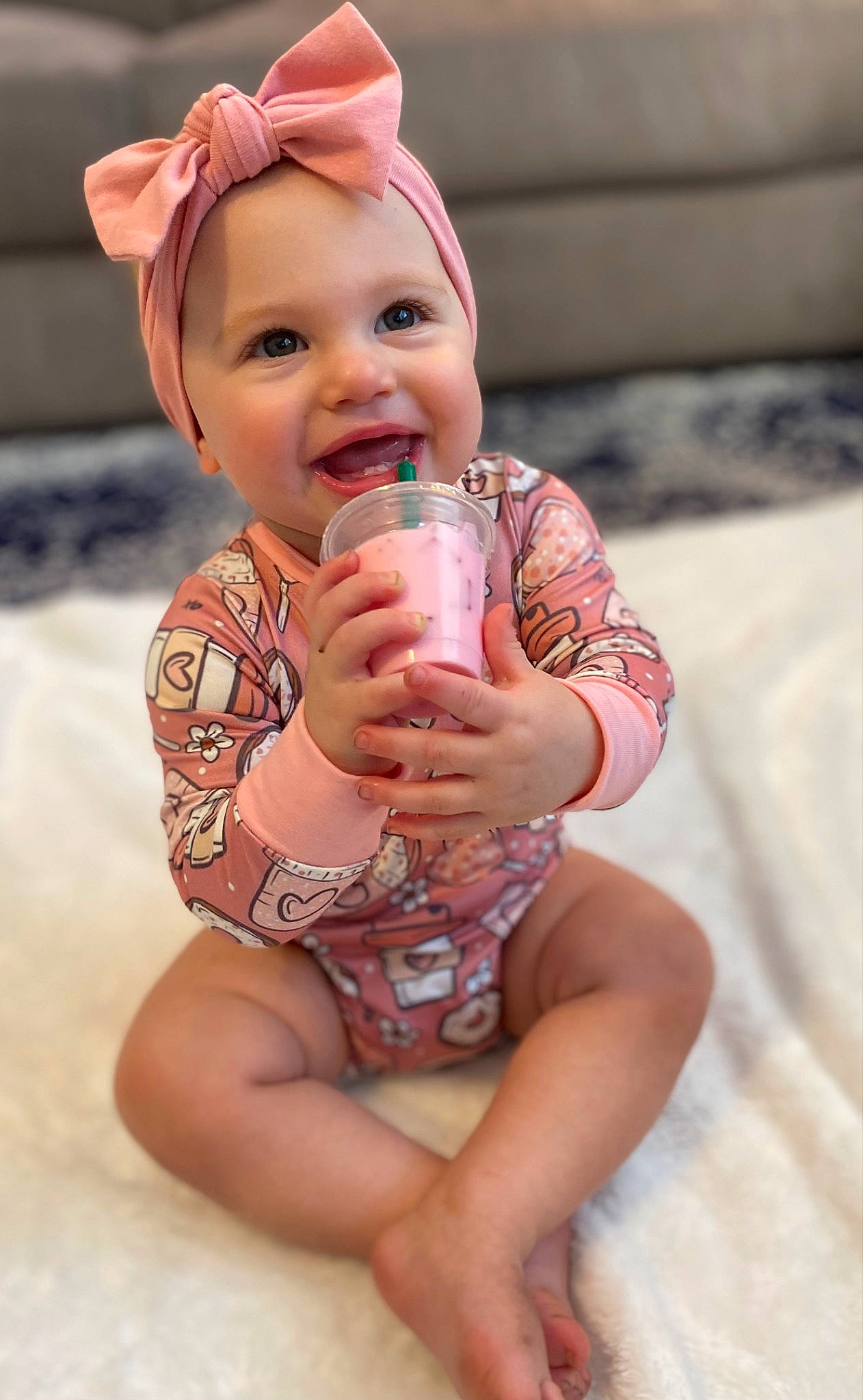 Sutton joined the competition — help win amazing prizes! arm, baby, baby_toddler_clothing, cheek, chin, eye, face, facial_expression, gesture, happy, head, headwear, human_body, iris, lip, mouth, neck, nose, person, skin