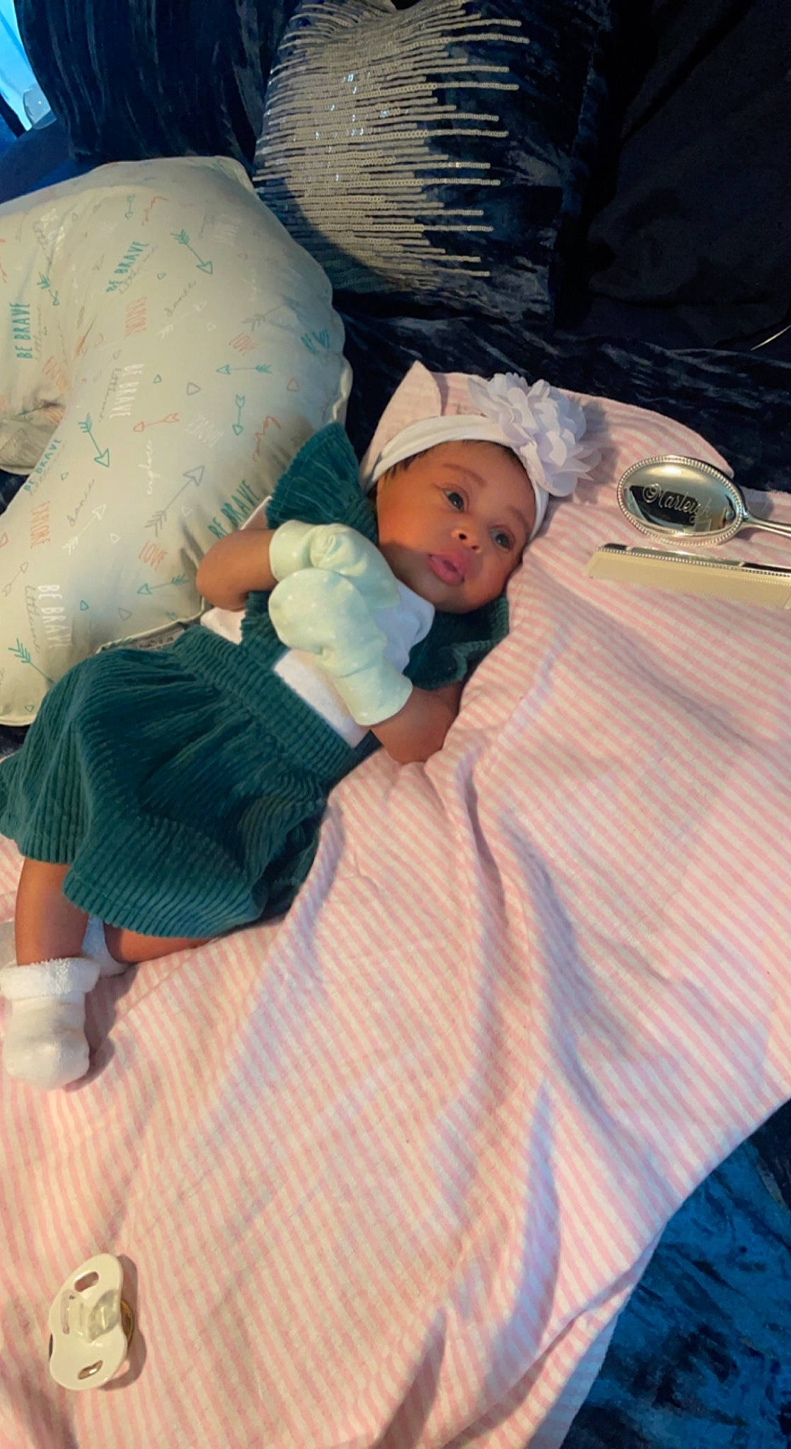 Marleigh joined the competition — help win amazing prizes! baby, baby_toddler_clothing, child, comfort, event, flooring, foot, fun, happy, headwear, linens, person, room, sitting, sock, toddler, vacation