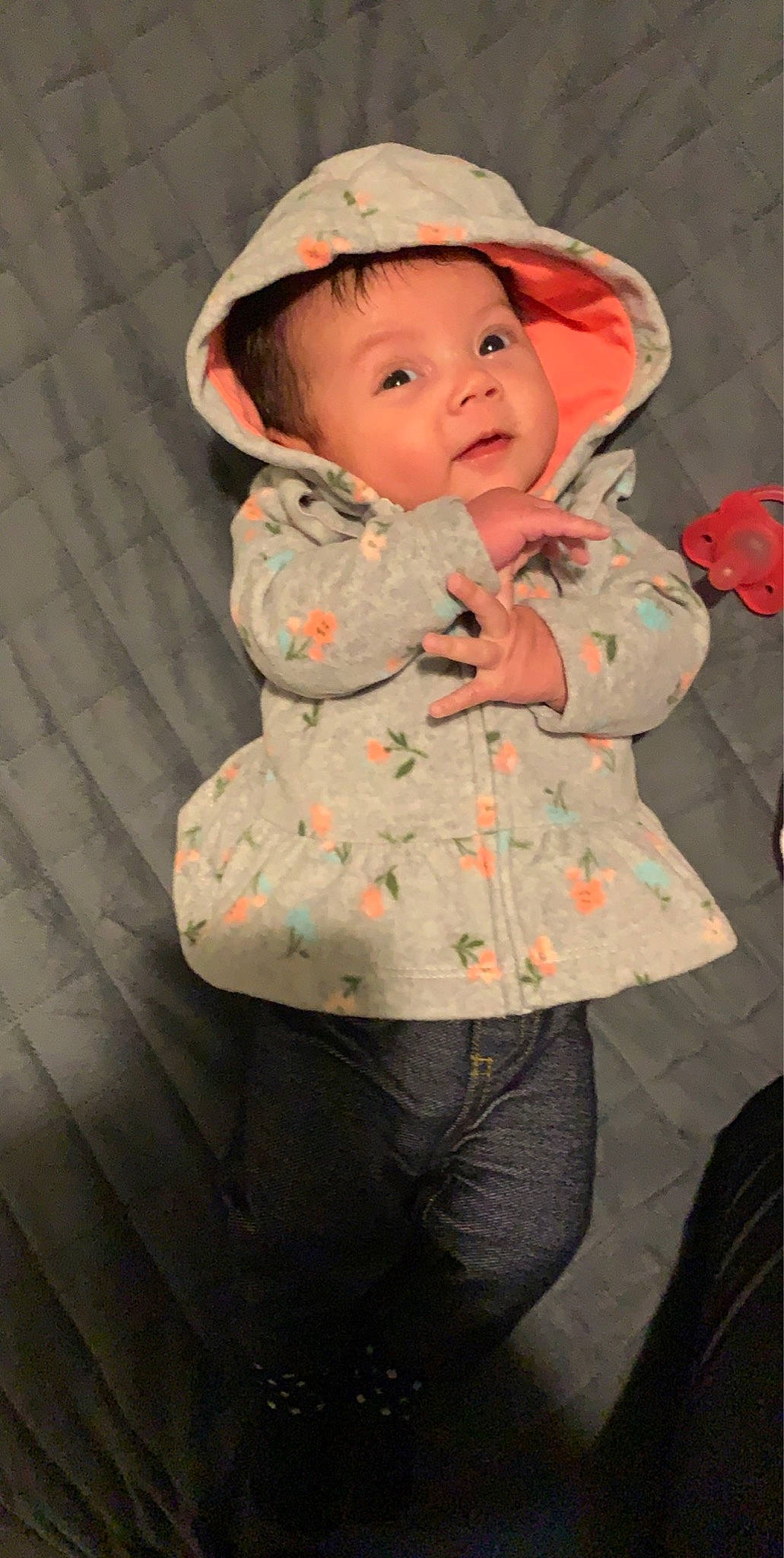 Rozlynn joined the competition — help win amazing prizes! baby, cheek, child, headgear, outerwear, person, sleeve, toddler