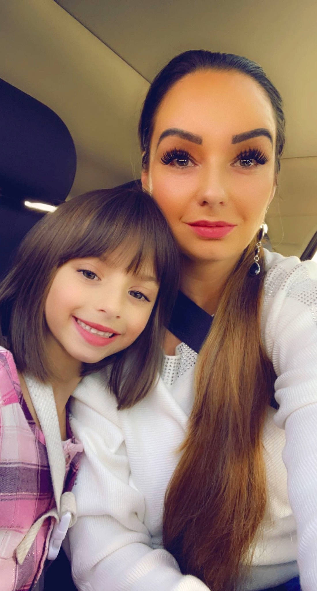 Evangelina joined the competition — help win amazing prizes! bangs, black_hair, chin, event, eye, eyebrow, eyelash, face, flash_photography, gesture, hairstyle, happy, human, iris, joy, layered_hair, lip, long_hair, makeover, person