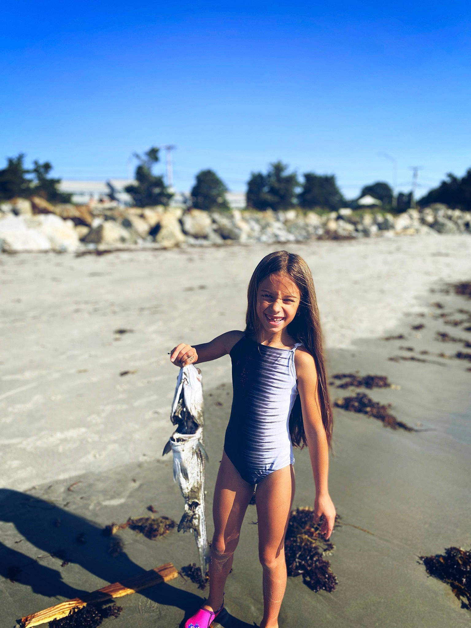 Tatiana is registered to the contest to win money with this photo: azure, beach, cloud, flash_photography, fun, happy, joy, landscape, leisure, long_hair, natural_environment, people_in_nature, people_on_beach, person, recreation, sand, sky, smile, summer, sunlight