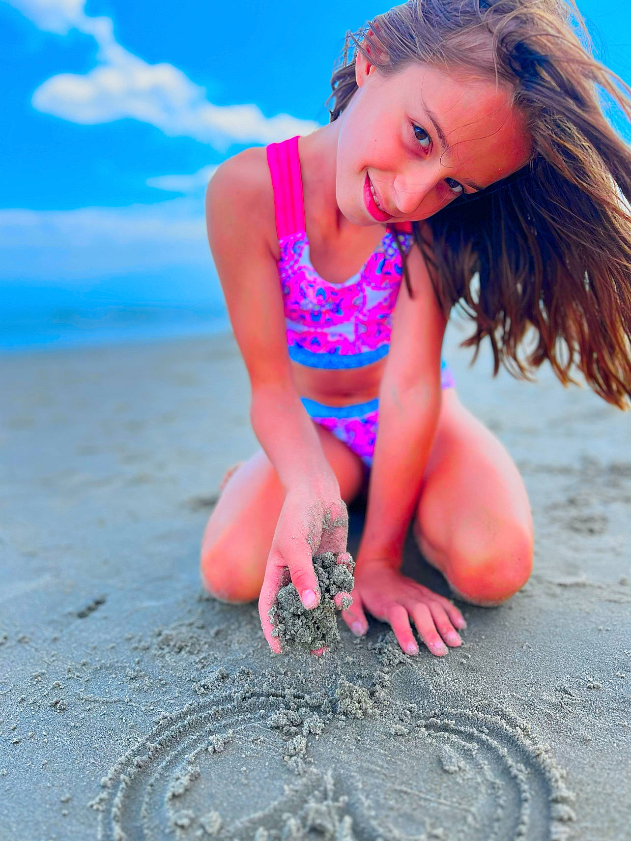 Tatiana joined the competition — help win amazing prizes! azure, beach, blue, body_of_water, cloud, flash_photography, fun, happy, head, joy, leg, leisure, people_in_nature, people_on_beach, person, pink, sky, smile, summer, thigh