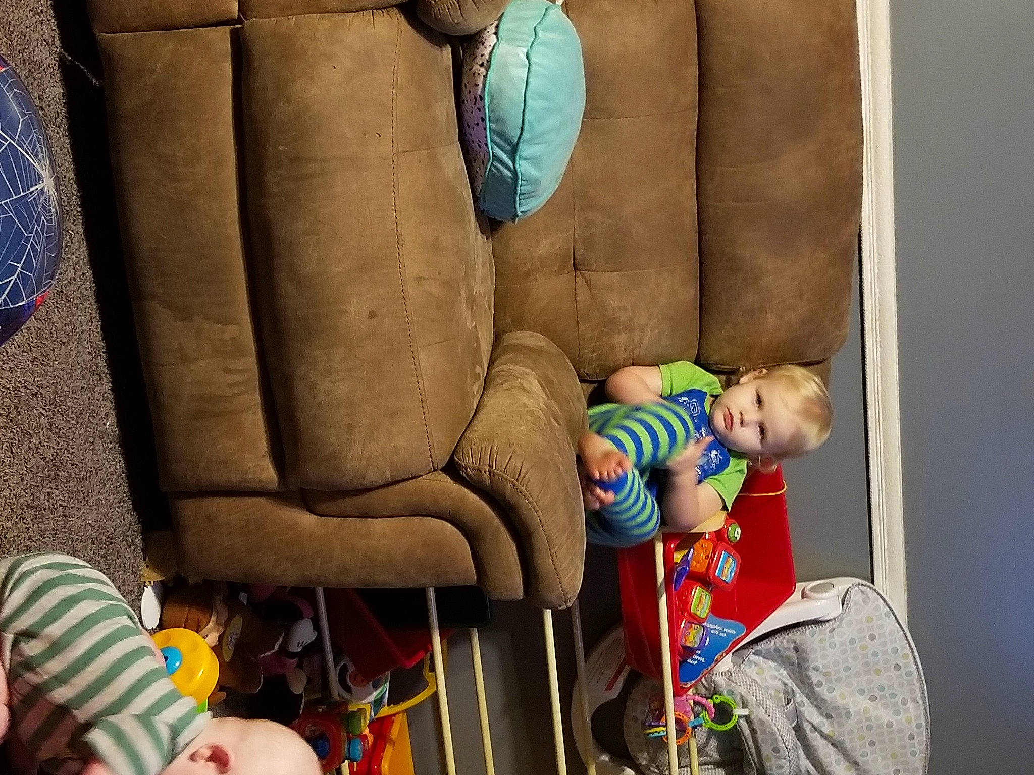 Gary is registered to the contest to win money with this photo: child, fawn, person, room