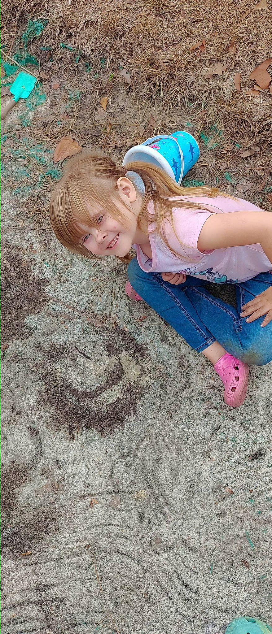 Kyleigh is registered to the contest to win money with this photo: baby_toddler_clothing, child, electric_blue, flooring, foot, fun, grass, grass_family, happy, hat, head, human_leg, joy, leisure, people_in_nature, person, recreation, sand, smile, soil