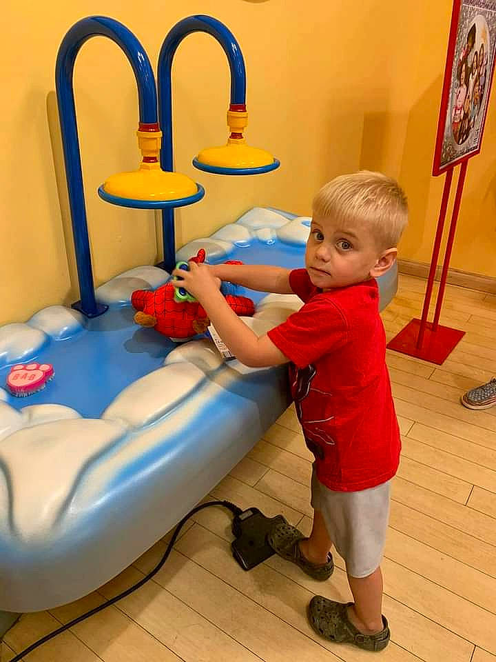 Bennett joined the competition — help win amazing prizes! baby, baby_toddler_clothing, child, comfort, event, flag, flooring, fun, gas, happy, leg, leisure, person, plastic, play, recreation, room, shorts, t_shirt, toddler