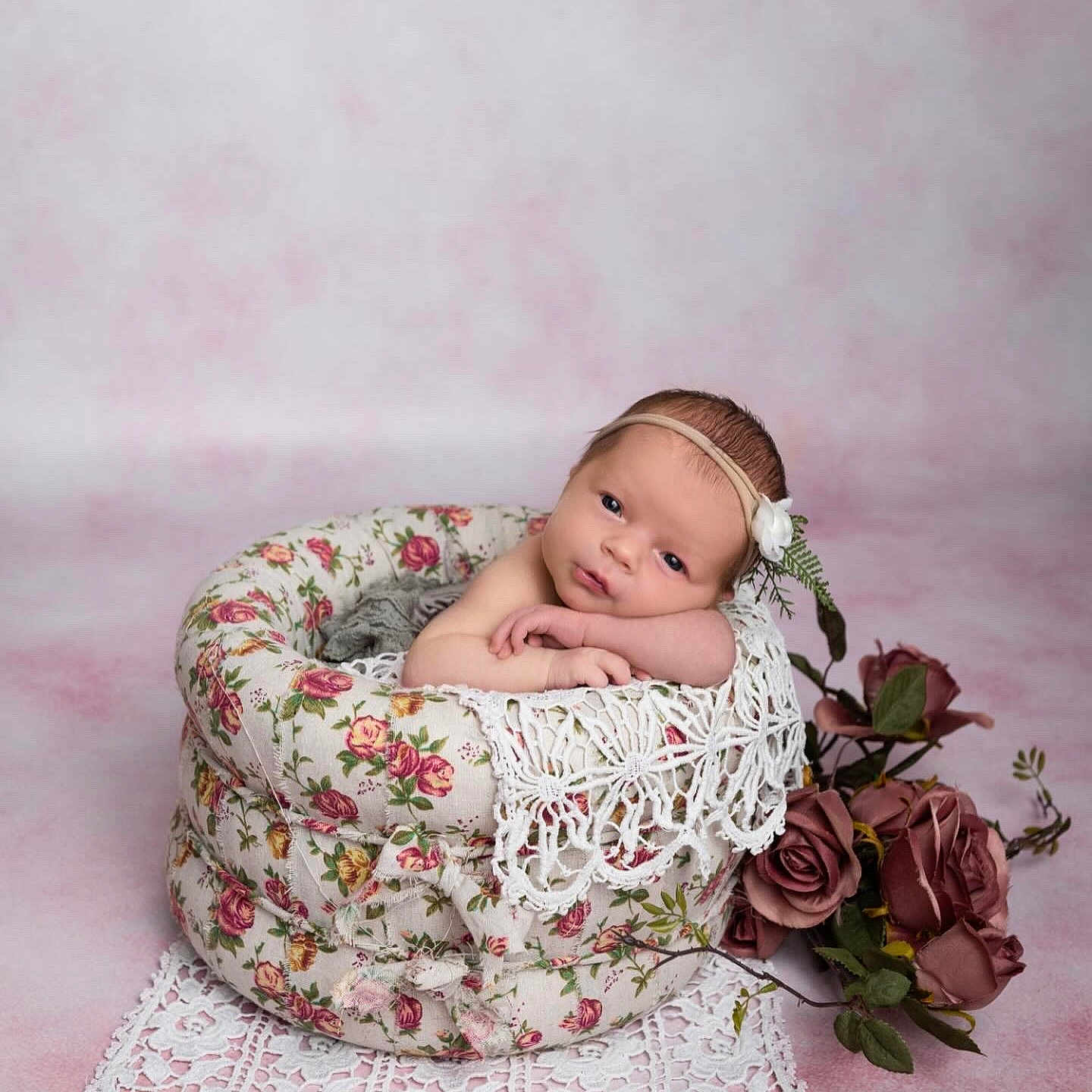 Amelia joined the competition — help win amazing prizes! animal, baby, blanket, canine, clothing, crib, cushion, face, flower, furniture, head, homedecor, infantbed, newborn, person, pet, photography, plant, portrait, rose