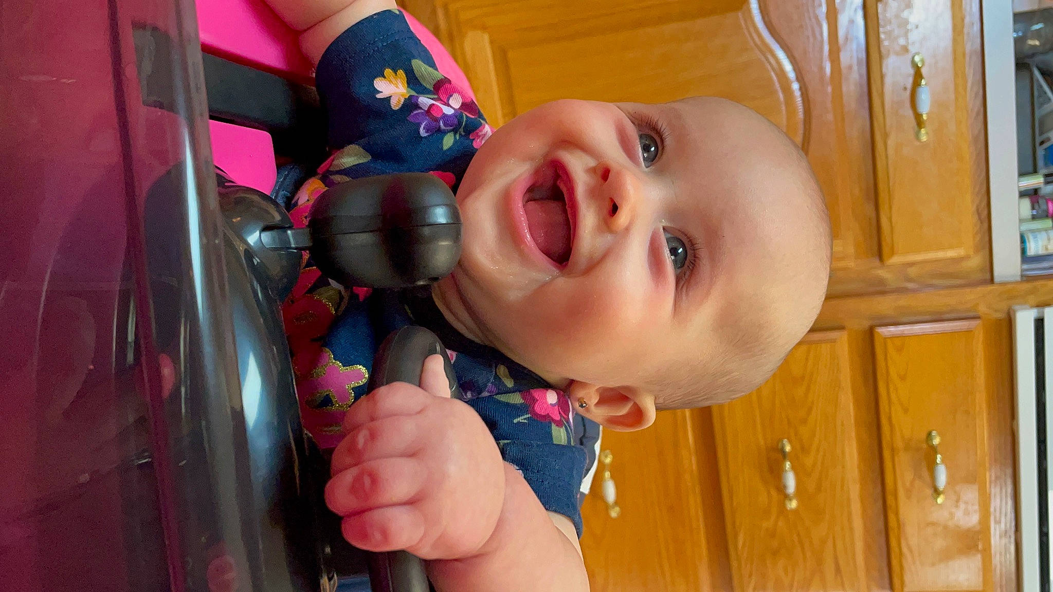 Stevie is registered to the contest to win money with this photo: baby, baby_laughing, baby_toddler_clothing, cheek, ear, eyebrow, eyelash, finger, gesture, happy, iris, lip, mouth, nail, nose, person, skin, smile, thumb, toddler