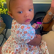 Cmora is registered to the contest to win money with this photo: accessories, baby, blouse, clothing, couch, cushion, cutlery, dress, face, flower, furniture, head, homedecor, person, photography, plant, portrait, pottedplant, sitting, spoon