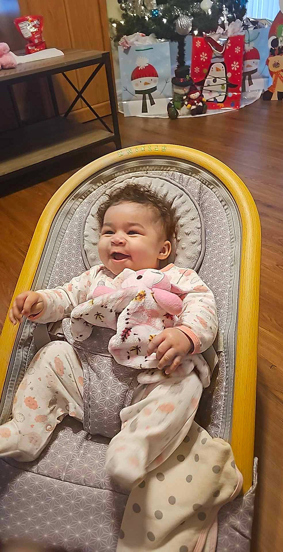 Bri joined the competition — help win amazing prizes! baby, baby_carriage, baby_products, baby_toddler_clothing, chair, cheek, child, comfort, event, flooring, fun, happy, lap, organ, person, sitting, skin, temple, toddler, toy