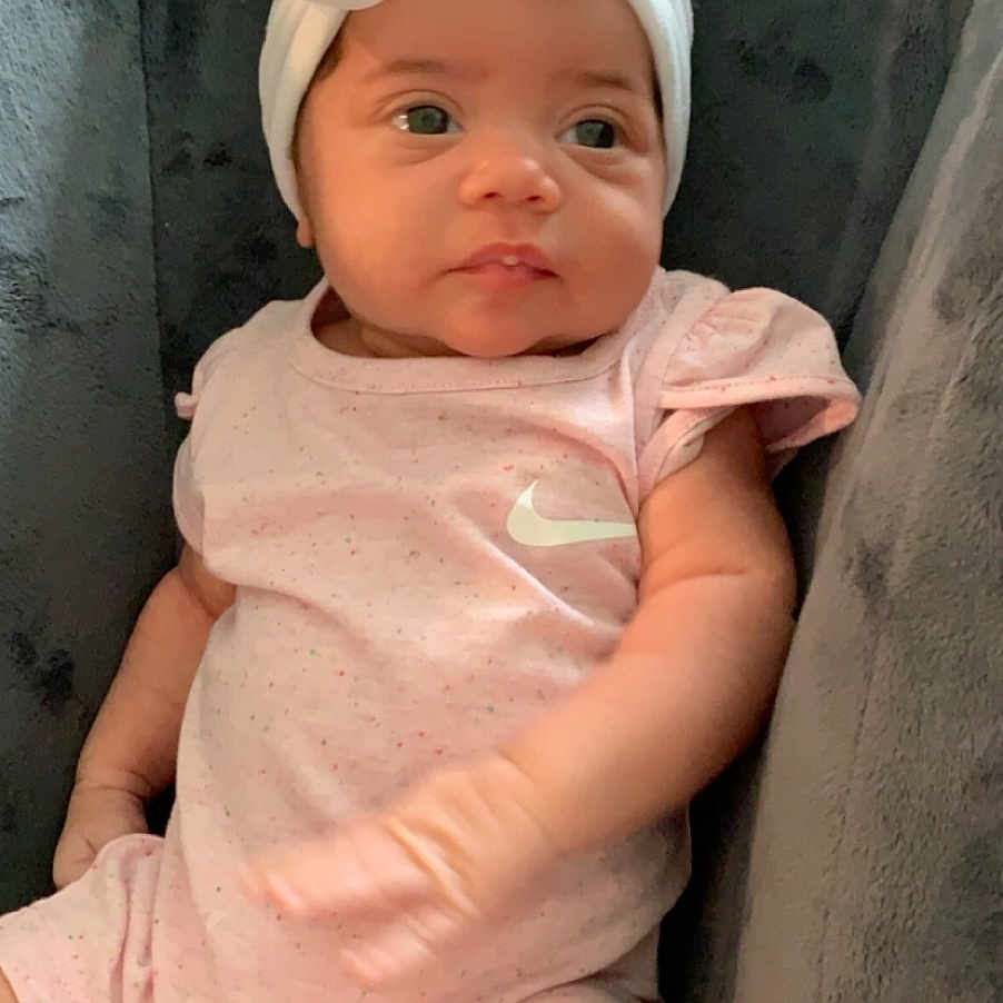 Kamilla is registered to the contest to win money with this photo: baby, baby_toddler_clothing, child, headgear, person, skin, toddler