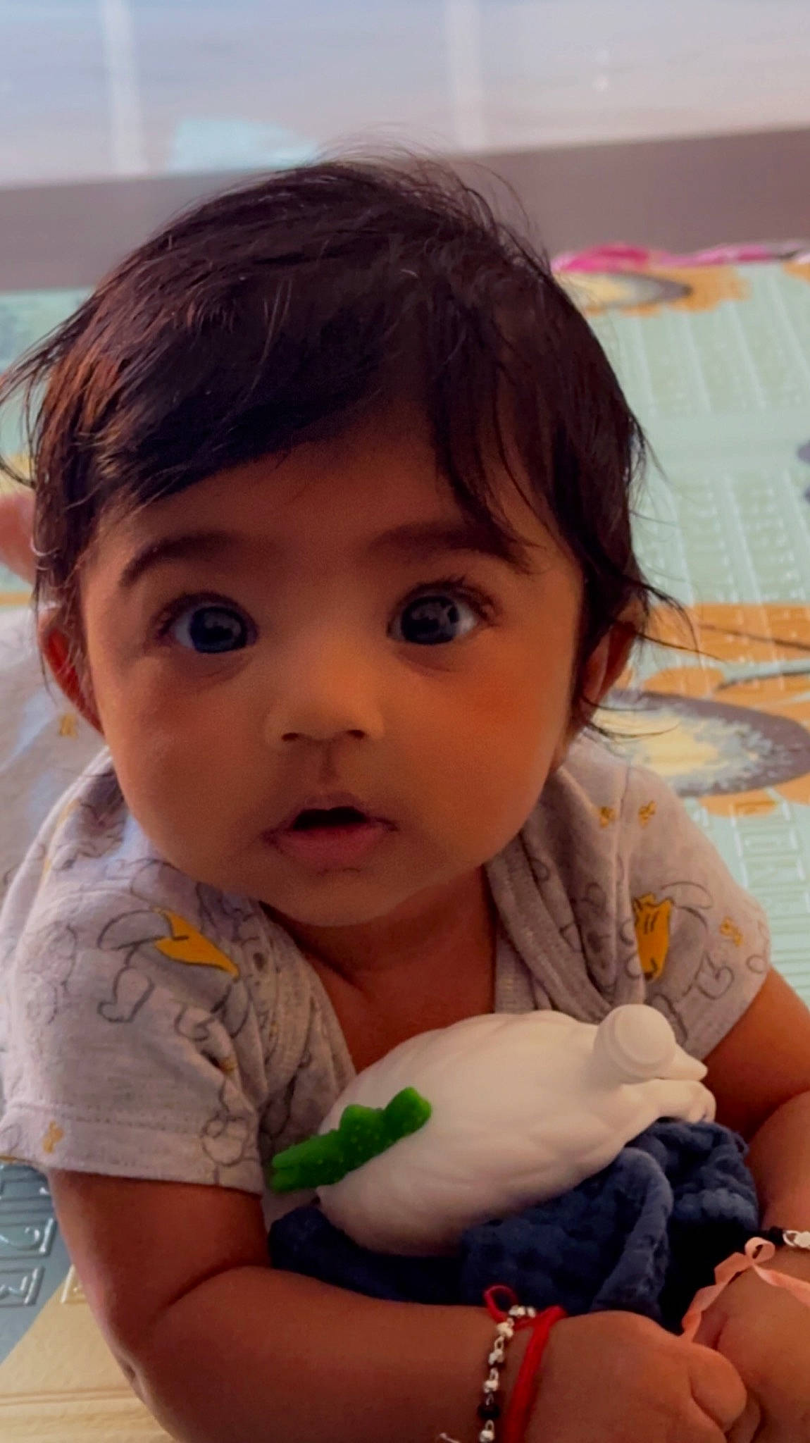 Anaya joined the competition — help win amazing prizes! arm, black_hair, cheek, child, chin, eyelash, forehead, fun, happy, iris, lip, mammal, mouth, nail, nose, person, sitting, skin, smile, toddler