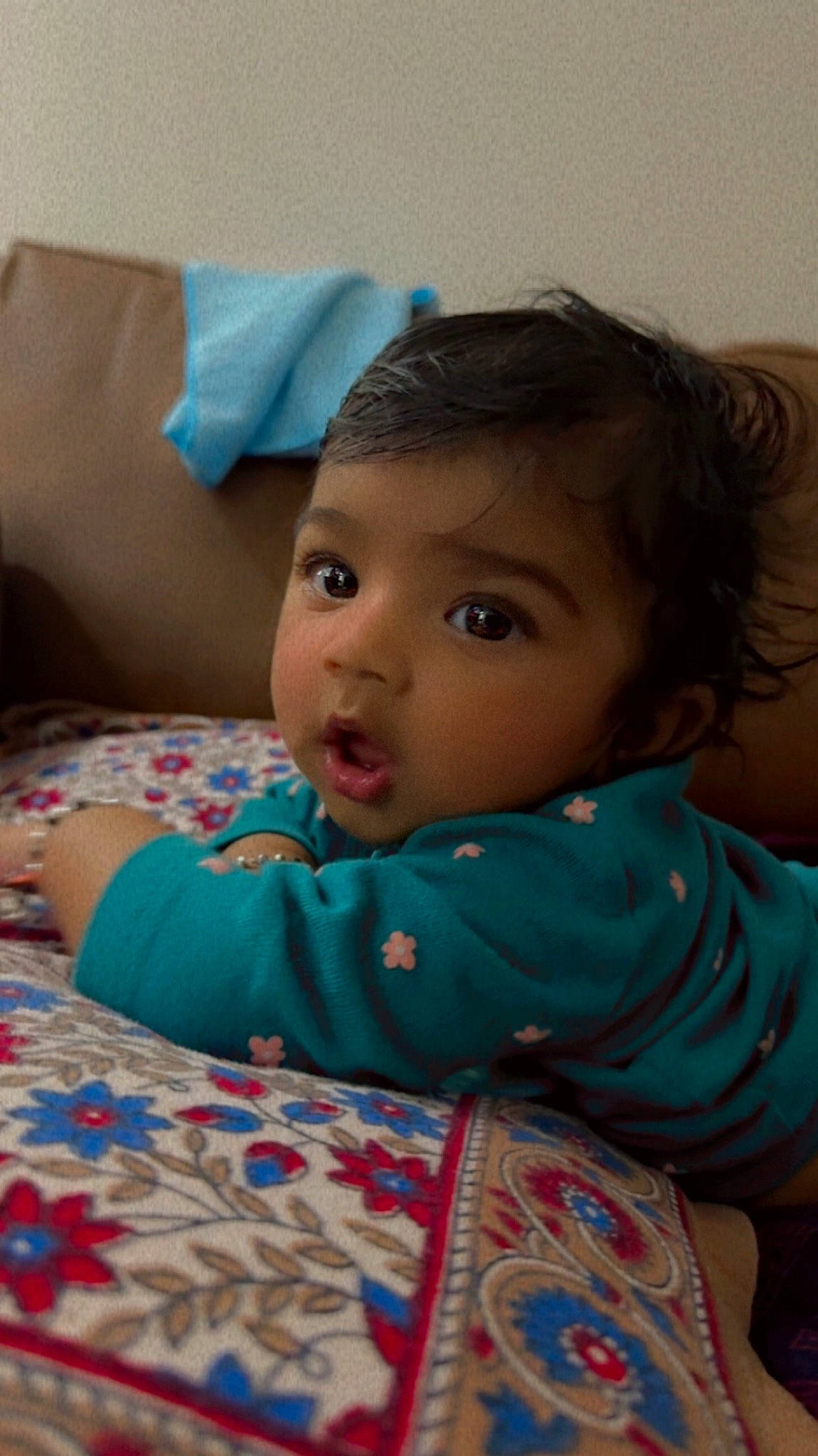 Anaya joined the competition — help win amazing prizes! baby, baby_toddler_clothing, cheek, child, chin, comfort, eye, fun, happy, head, iris, linens, nose, pattern, person, sitting, skin, sleeve, smile, t_shirt