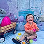 Dawson joined the competition — help win amazing prizes! toddler, child, smiling, orange_shirt, shorts, sandals, plastic_eggs, easter, wagon, radio_flyer, blanket, basket, flowers, pastel_colors, indoors, playful, happy, toy, holiday, celebration