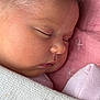 baby, sleeping, blanket, pink, face, infant, closeup, soft, newborn, knit, peaceful, resting, cute, skin, child, portrait, cozy, fabric, young, tender
