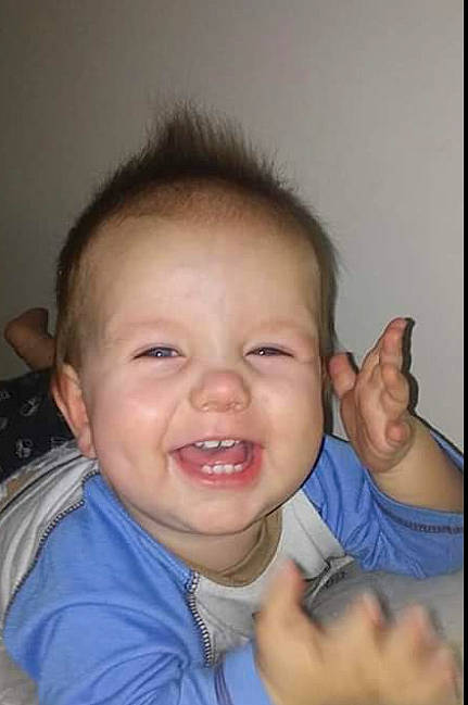 Carson joined the competition — help win amazing prizes! baby, cheek, child, chin, eye, face, facial_expression, finger, forehead, fun, gesture, head, iris, laugh, lip, mouth, nose, person, skin, smile