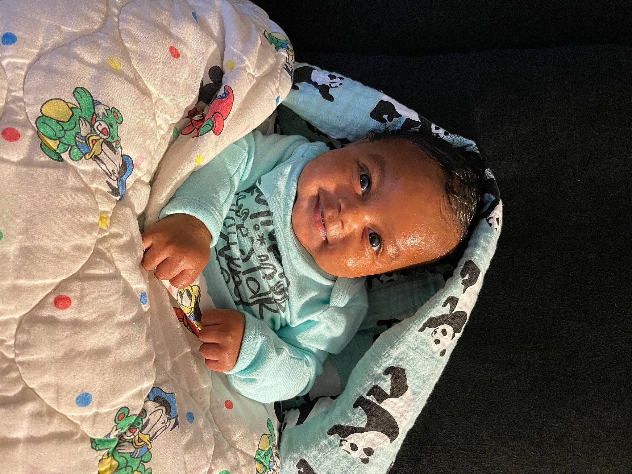 Sapphire joined the competition — help win amazing prizes! baby, baby_products, baby_toddler_clothing, child, flash_photography, flesh, hand, happy, head, human_body, linens, pattern, person, room, skin, sleeve, smile, t_shirt, toddler, tree