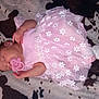 Anora joined the competition — help win amazing prizes! baby, sleeping, dress, pink, pacifier, blanket, flower_pattern, infant, cute, soft, child, lying_down, cozy, newborn, adorable, peaceful, clothing, sock, tulle, resting