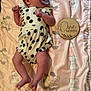 baby, infant, pacifier, blanket, floral_pattern, onesie, cute, one_month, wooden_plaque, soft_texture, pink, black_and_white, newborn, lying_down, small_hands, small_feet, mickey_mouse, minnie_mouse, milestone, portrait