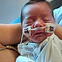 Connor joined the competition — help win amazing prizes! newborn, baby, sleeping, face, nasal_tube, medical_tape, bear_design, onesie, clothing, infant, person, human, bed, rest, cute, small, child, arm, skin, closeup