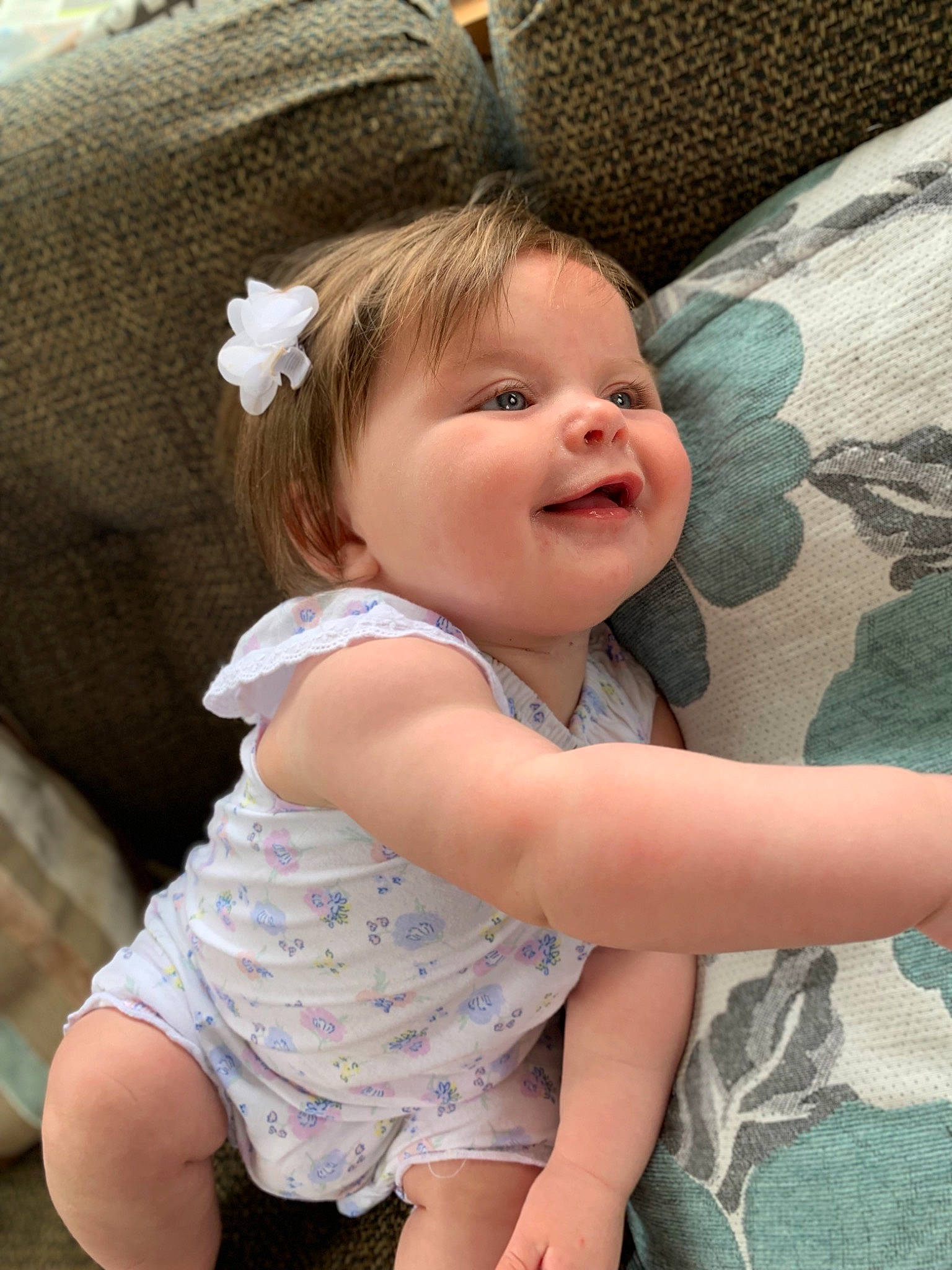 Harlie is registered to the contest to win money with this photo: arm, baby, cheek, child, eye, headgear, person, skin, toddler