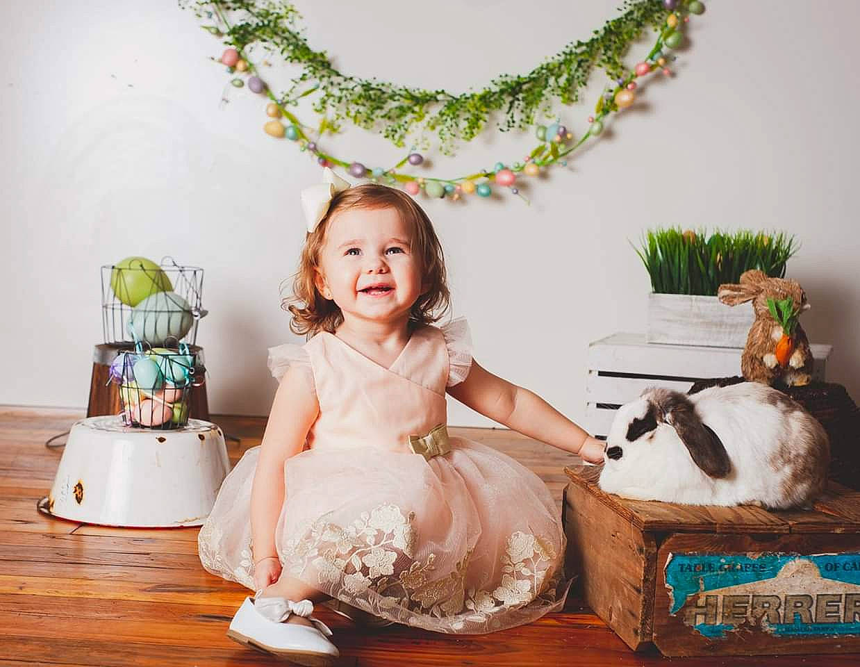Kendalynn joined the competition — help win amazing prizes! child, christmas_decoration, costume, dress, flower_girl, person, plant, room, toddler