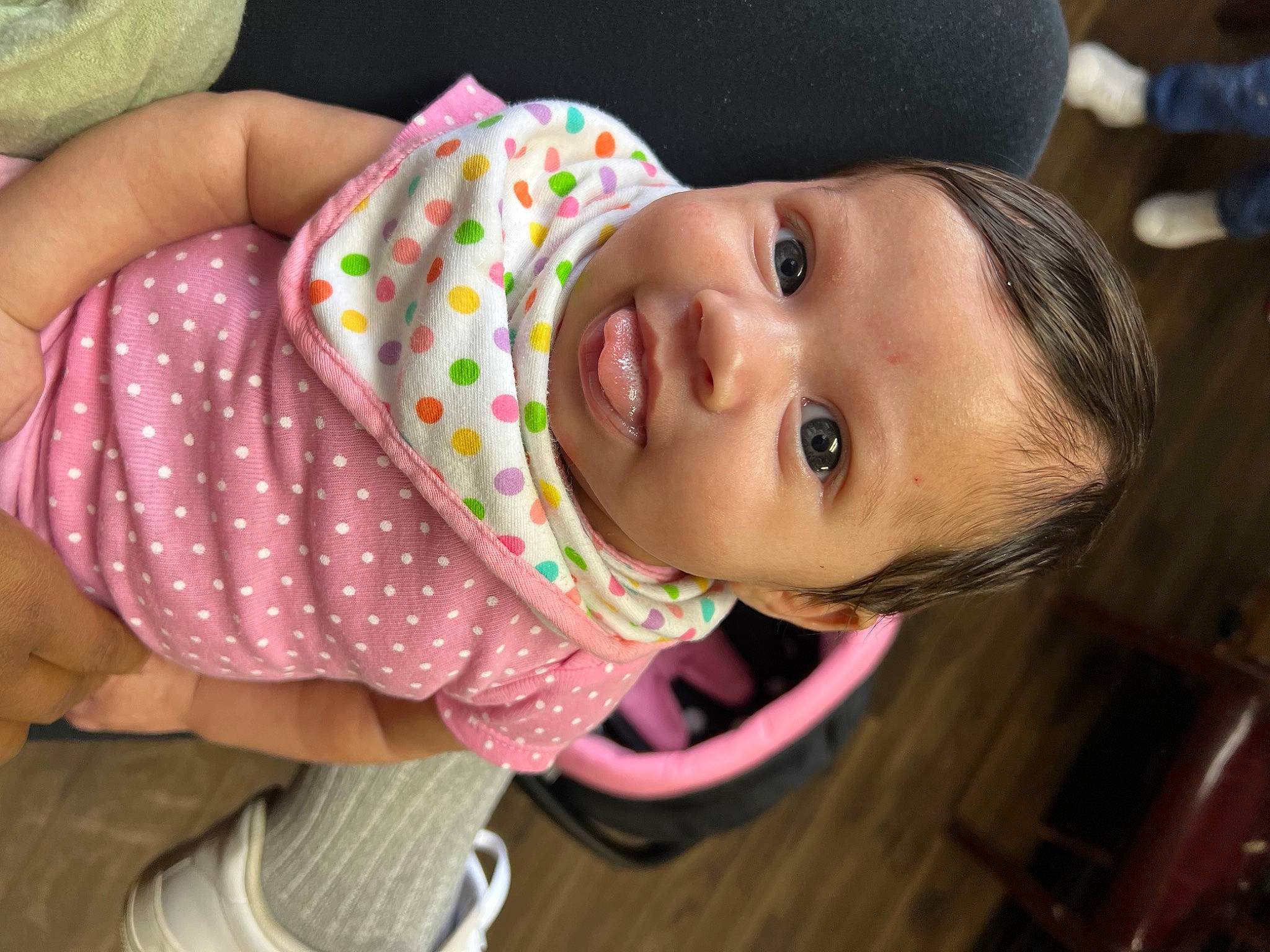 Maria Byas joined the competition — help win amazing prizes! baby, baby_toddler_clothing, cap, cheek, eye, eyelash, fashion_accessory, fun, happy, hat, iris, lip, mouth, nose, person, pink, skin, sleeve, smile, sun_hat