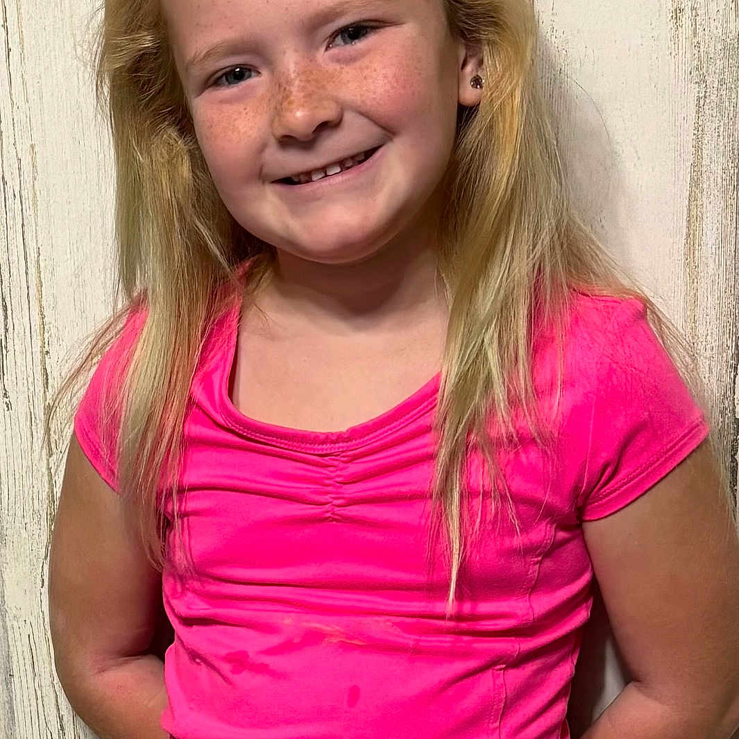 Mikylah joined the competition — help win amazing prizes! accessories, blonde, blouse, brownhair, child, clothing, dimples, face, female, girl, hair, happy, head, jeans, pants, person, photography, portrait, sleeve, smile