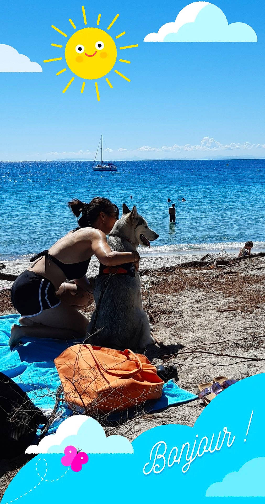 Cheyenne participe au concours pour gagner de l'argent avec cette photo : azure, beach, blue, event, fun, happy, horizon, landscape, leisure, luggage_and_bags, morning, parachute, people_on_beach, recreation, sky, summer, sun_tanning, travel, umbrella, water