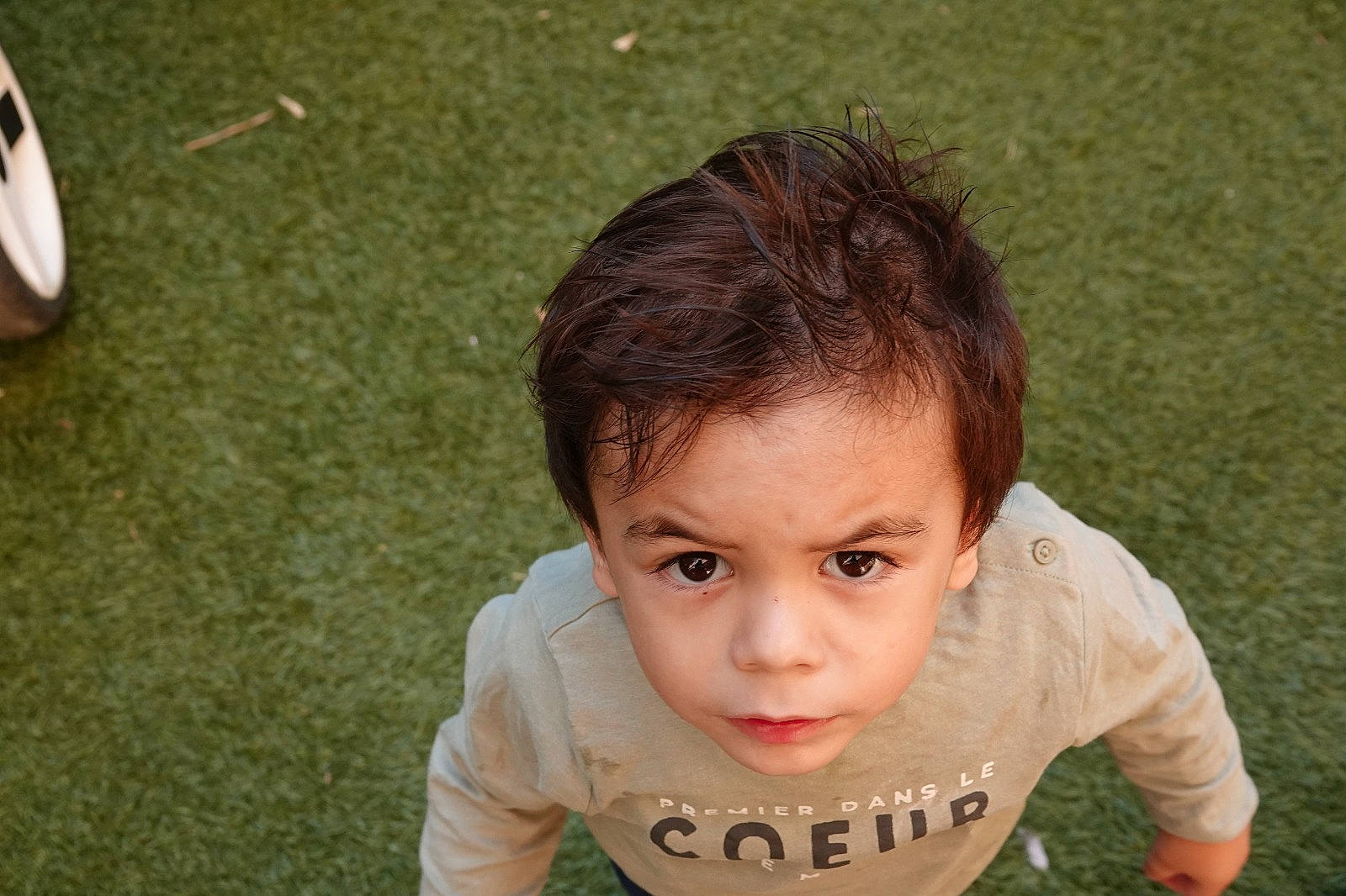 Liam participe au concours pour gagner de l'argent avec cette photo : arm, baby_toddler_clothing, cheek, chin, cool, eye, eyelash, face, forehead, grass, happy, head, jaw, mouth, neck, nose, people_in_nature, person, skin, sleeve