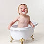 Millie joined the competition — help win amazing prizes! baby, bathtub, bubbles, foam, soap, child, clawfoot_tub, bath_time, happy, smiling, water, cleaning, skin, cute, playful, indoor, white_background, splash, toddler, wet